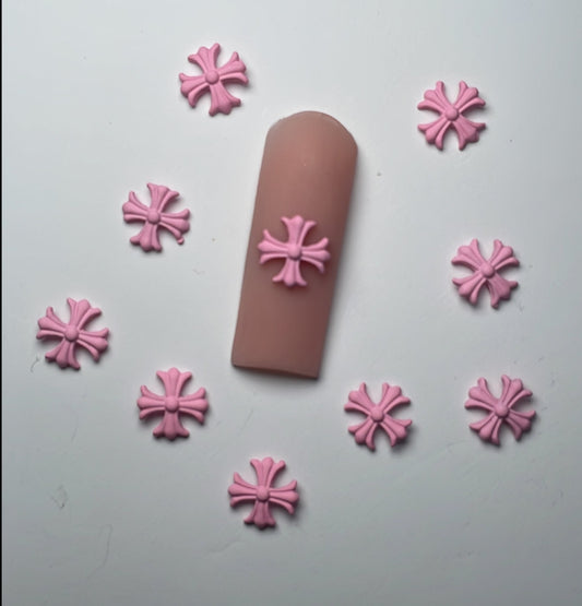 Bright Pink Matte Cross[10pcs]