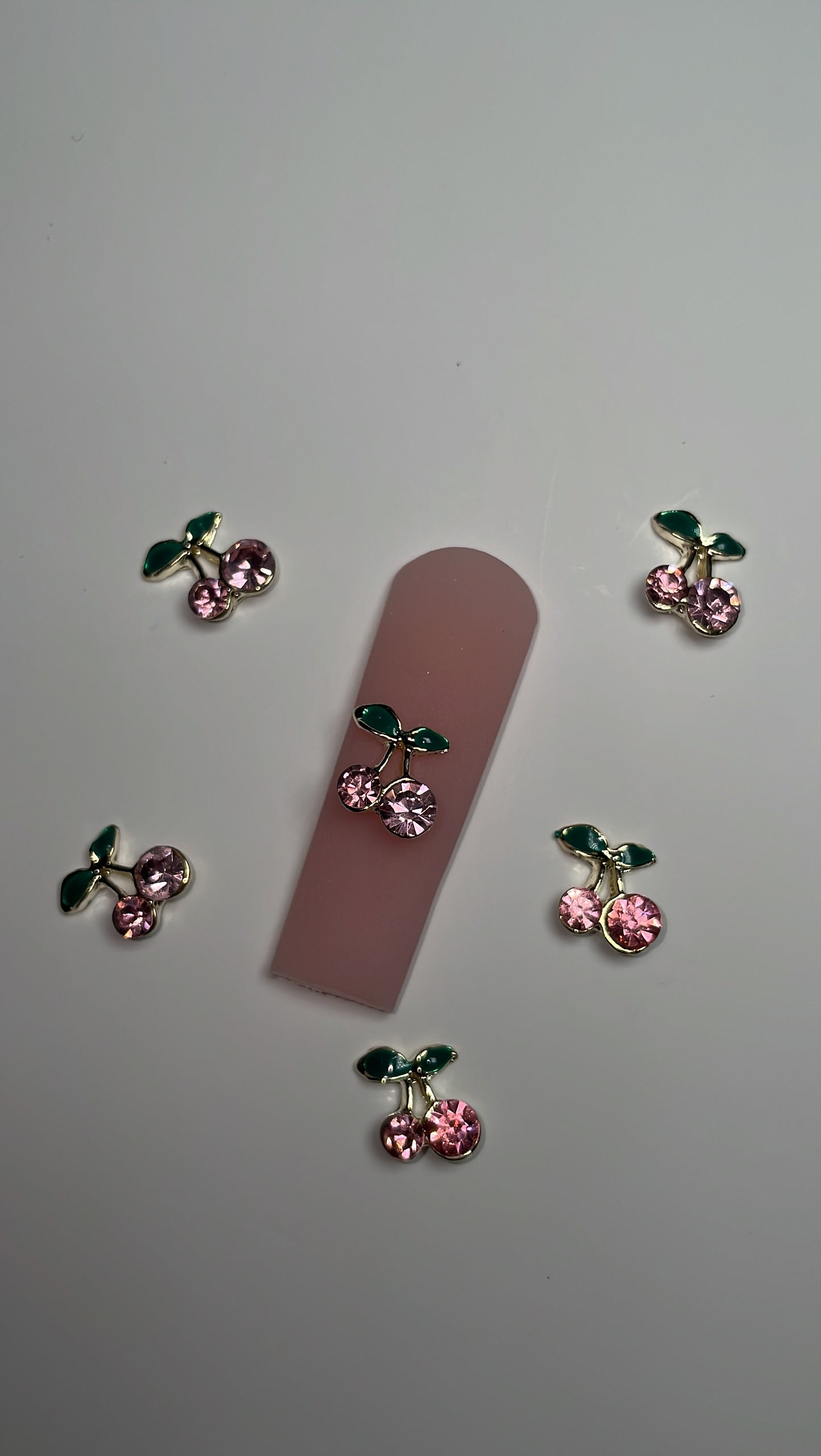 (Gold) Pink cherry gems [6pcs]